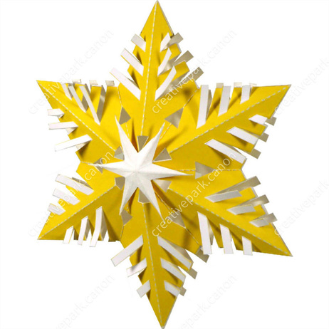 Christmas: Christmas-tree Ornaments (Snowflake A),Home and Living,Paper Craft,Christmas,party,yellow,decoration,star